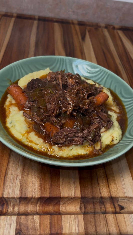 Pot Roast & Garlic Butter Mashed Potatoes